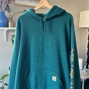 Carhartt Men's Green Hoodie Sweater Size Large Tall (Fits Bigger)